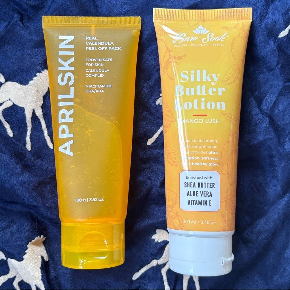 Brand New APRILSKIN Calendula Peel Off Mask & Mango Silky Shea Butter Lotion